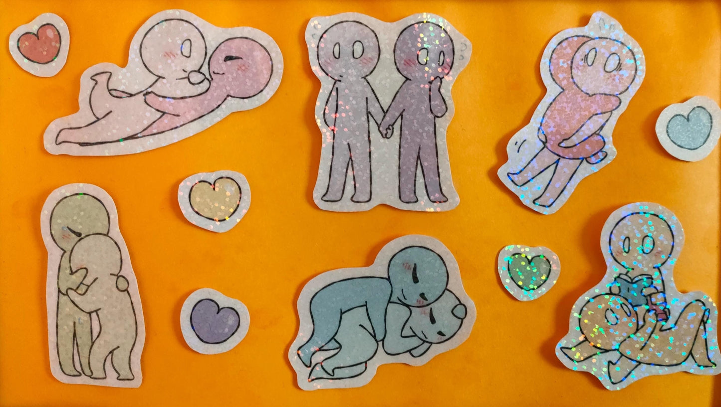 Stickers set - Hugging / Pair dynamics