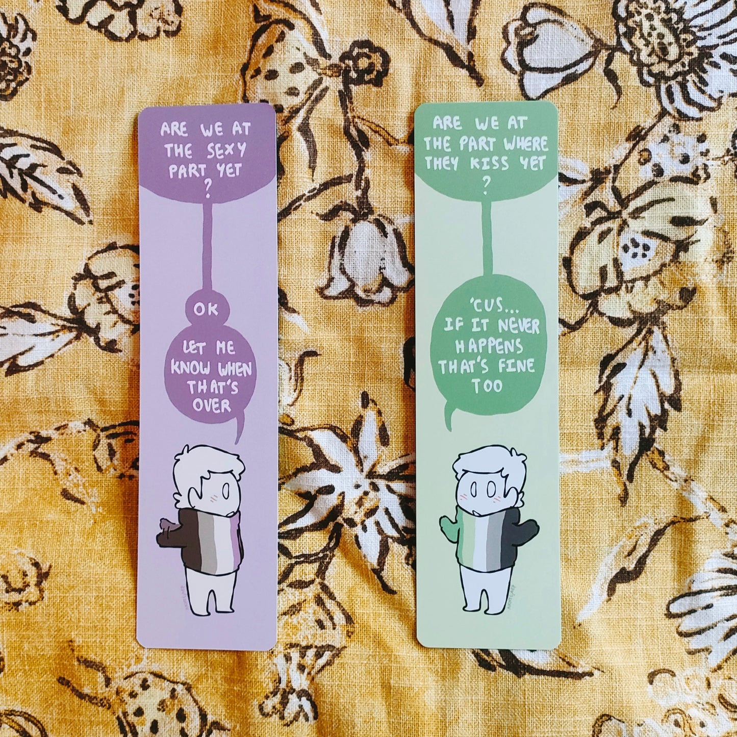 Asexual aromantic double-sided bookmark